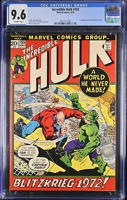 Buy 1972 Incredible Hulk 155 CGC 9.6 1st Appearance Of Shaper Of Worlds • 303.90£