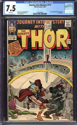 Buy Journey Into Mystery #111 Cgc 7.5 White Pages // Marvel Comics 1964 • 157.67£