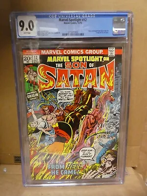 Buy Marvel Spotlight Comics 12 Son Of Satan Ghost Rider Origin 9.0 CGC 1973 • 229.99£