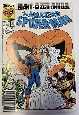 Buy (1987) Amazing Spider-Man Annual #21 Mary Jane Wedding NEWSSTAND VARIANT COVER! • 27.70£