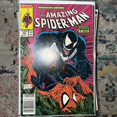 Buy The Amazing Spider-Man #316 Newsstand High Grade 1989 MJ Venom 300 • 139.88£
