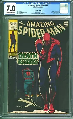 Buy Amazing Spider-Man #75 (1969) CGC 7.0 - Death Of Silvermane - (UK Price Variant) • 175£