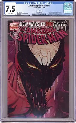 Buy Amazing Spider-Man #571B Cover B Variant 1st Printing CGC 7.5 2008 4360387006 • 32.32£