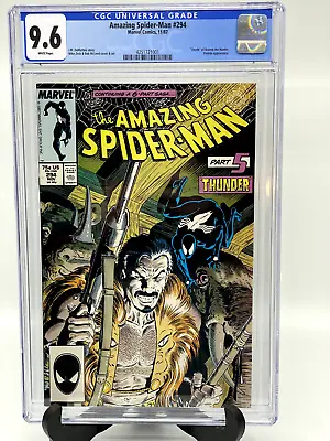 Buy CGC 9.6 ~ Amazing Spider-Man #294 ~ White Pages ~  Kraven Death Marvel (1987) • 99.14£