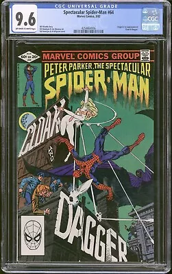 Buy Spectacular Spider-man #64 CGC 9.6 NM+ Key 1st Cloak & Dagger 1982 Marvel Comics • 157.69£