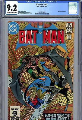 Buy Batman #361 (1983) DC CGC 9.2 OW/White Man-Bat • 31.70£