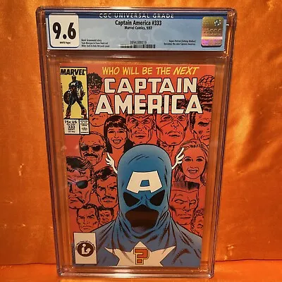 Buy Captain America #333 CGC 9.6 White Pages Super Patriot Becomes Captain America • 55.40£