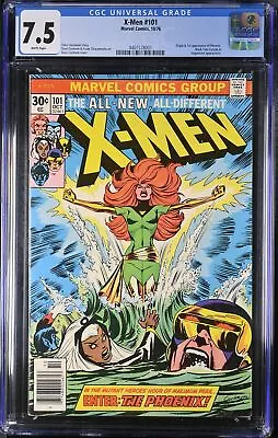 Buy X-Men #101 CGC VF- 7.5 White Pages Origin And 1st Appearance Of Phoenix!!! • 393.01£