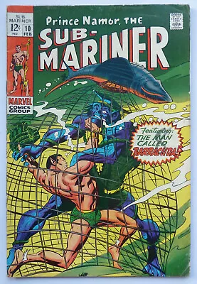 Buy The Sub-Mariner #10 - Marvel Comics February 1969 VG 4.0 • 11.95£