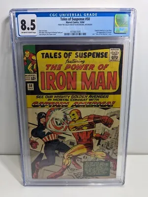 Buy Tales Of Suspense #58 CGC 8.5 OW/W Pages Captain America And Iron Man • 771.18£