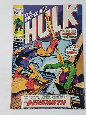 Buy Incredible Hulk 136 Marvel Comics 1st App Xeron The Starslayer 1st Klatuu 1971 • 28.14£