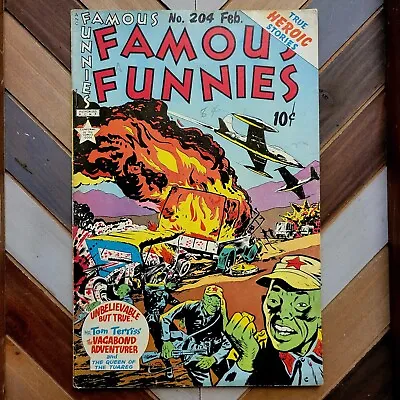 Buy FAMOUS FUNNIES #204 FN (1953) SCARCE Golden Age KOREAN WAR Pre-Code Comic Strips • 59.15£