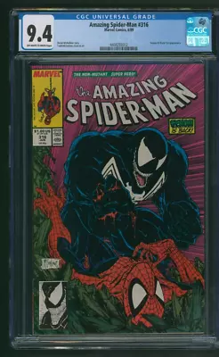 Buy Amazing Spider-Man #316 CGC 9.4 McFarlane Venom Cover Marvel Comics 1989 • 111.89£