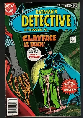Buy Detective Comics DC Batman 478 6.5 FN+  1978 Clayface Is Back  • 17.09£