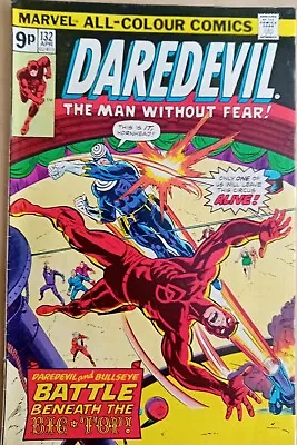 Buy  Daredevil #132 - VG/FN (5.0) - Marvel 1976 - UK Price Variant - 2nd Bullseye  • 7.99£