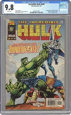 Buy Incredible Hulk #449 CGC 9.8 1997 4072811007 1st App. Thunderbolts • 340.03£
