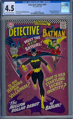 Buy Cgc 4.5 Detective Comics #359 Batgirl 1st Appearance 1967 Cr/ow Pages Batman • 758.32£