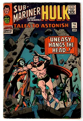 Buy TALES TO ASTONISH #76 Marvel Comics 1966 Submariner, Hulk,  Good  2.0 • 7.09£