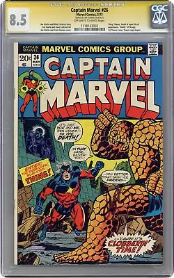 Buy Captain Marvel #26 CGC 8.5 SS Starlin 1973 1318163003 2nd App. Thanos • 256.95£