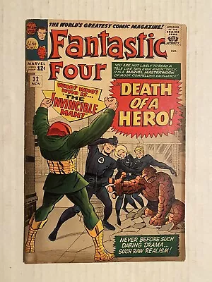 Buy Fantastic Four 32 Marvel 1964 Death Of Dr. Franklin Storm, Super Skrull App • 83.08£