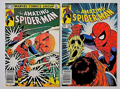 Buy Amazing Spider-Man #244 & 245 Newsstand (1st Lefty Donovan, 2nd Hobgoblin), FNVF • 19.99£