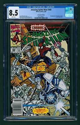 Buy Amazing Spider-man #360 (1992) CGC 8.5 White! NEWSSTAND! 1st Appearance Carnage! • 54.81£