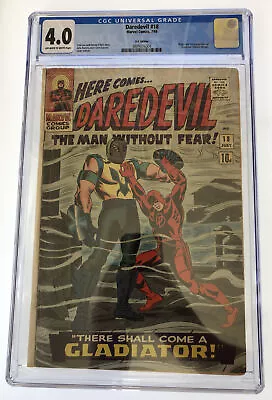Buy Daredevil #18 CGC 4.0 Marvel Comics July 1966 OW/W Pages 1st App Gladiator Uk  • 184.95£