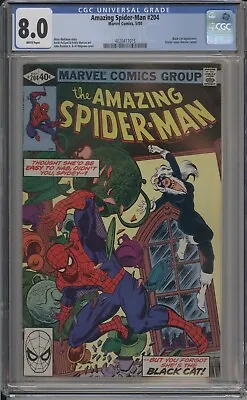 Buy Amazing Spider-man #204 - Cgc 8.0 - Black Cat - Doctor Jonas Harrow • 39.26£