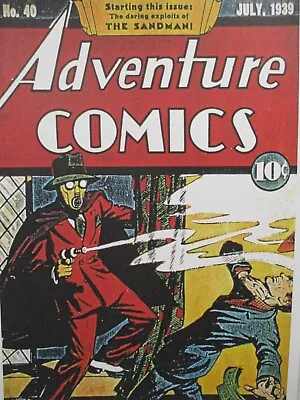 Buy Vintage Comic Book Cover Poster Adventure Comics #40 The Sandman • 9.45£