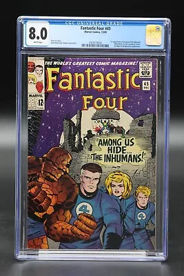 Buy Fantastic Four (1961) #45 Kirby/Lee CGC 8.0 Blue Label White Pages 1st Inhumans • 512.44£