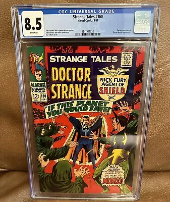 Buy 1967 Strange Tales Doctor Strange Nick Fury Mordo #160 Marvel Comic Cgc 8.5 • 158.11£