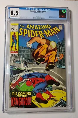 Buy Amazing Spider-Man #81 CGC 8.5 (1970)  1st App. Of The Kangaroo • 154.32£