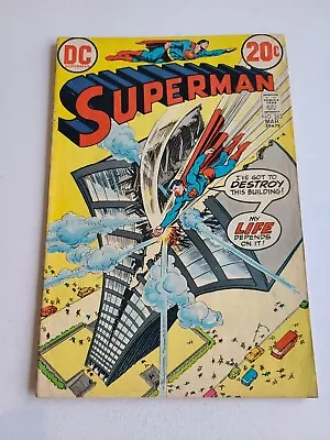 Buy Superman 262 DC 1973 Comic Nick Cardy Destroying Building Skyscraper - FINE 6.0 • 7.88£