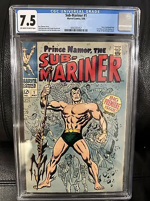Buy Sub-Mariner #1 CGC 7.5 Marvel Comics (1968) Origin Retold, Buscema Cover! • 279.83£