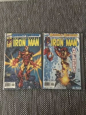 Buy Marvel Comics INVINCIBLE IRON MAN Heroes Return March #2 1998 Both Covers • 7£