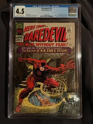 Buy Daredevil #13 Cgc 4.5 2/1966 Kirby & Romita Sr. Cover 1st. Appearance Vibranium • 196.15£
