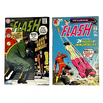 Buy THE FLASH Vol 1 #183 & 206 (1968 & 71) Low-Mid Grade Vintage DC Comic Books • 14.61£