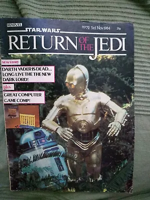 Buy Marvel UK Star Wars Return Of The Jedi 72 November 1984 84 Magazine Comic • 20£