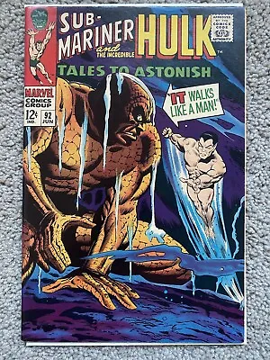 Buy Tales To Astonish #92 Sub-mariner Hulk Fine See Pics Marvel Comics 1967 • 17.30£