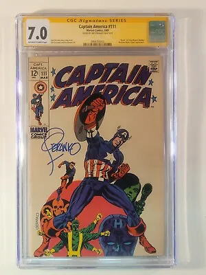Buy Captain America #111 CGC 7.0 SS 1969 Marvel Comics Signed Jim Steranko • 355.63£