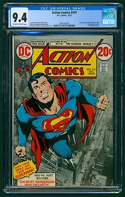 Buy Action Comics #419 (1972) CGC 9.4 OW/W! Neal Adams Superman! 1st Human Target! • 338.23£