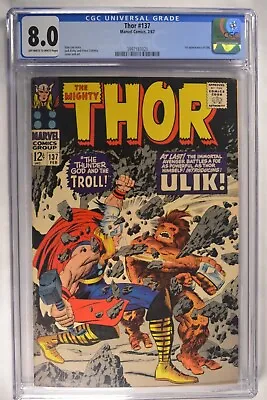 Buy The Mighty Thor #137 CGC 8.0 1st App Ulik Marvel  2/1967 • 374.06£