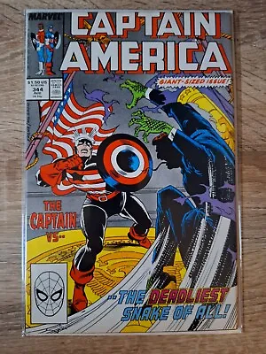 Buy Captain America #344 (1988) Copper Age-Marvel Comics Listing #234 To #379 VF+ • 3.25£