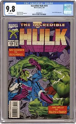 Buy Incredible Hulk #419 CGC 9.8 1994 4046092014 • 79.95£