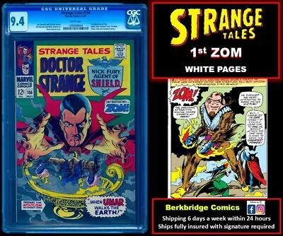 Buy STRANGE TALES 156 CGC 9.4 UNPRESSED WHITE PAGES 1st ZOM 💎 20% OFF SALE • 311.45£
