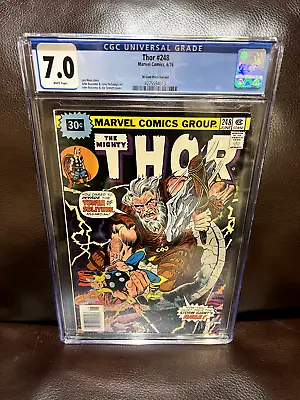 Buy 30 CENT PRICE VARIANT- The Mighty THOR #248 CGC 7.0 F+/VF-, 1976, RARE HUGE SALE • 74.56£