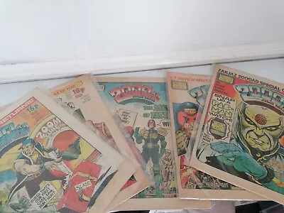 Buy 5x Vintage 2000AD Comics Featuring Judge Dredd  Various Issues Progs From 1982 • 10£