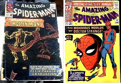 Buy AMAZING SPIDERMAN #28(1965)Marvel Comics Small Cutout+King-Size Annual #2 (1965) • 64.99£