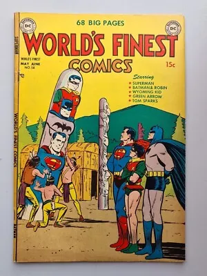 Buy World's Finest Comics #58 Fn- (5.5) May 1952 Dc Superman Batman Robin ** • 399.99£