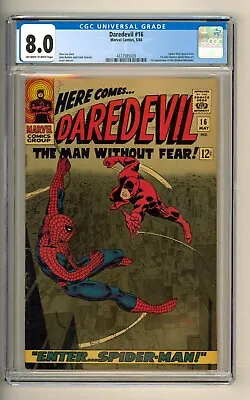 Buy Daredevil #16 May 1966 Marvel CGC 8.0 1st John Romita Art Spider-man NICE! • 731.31£